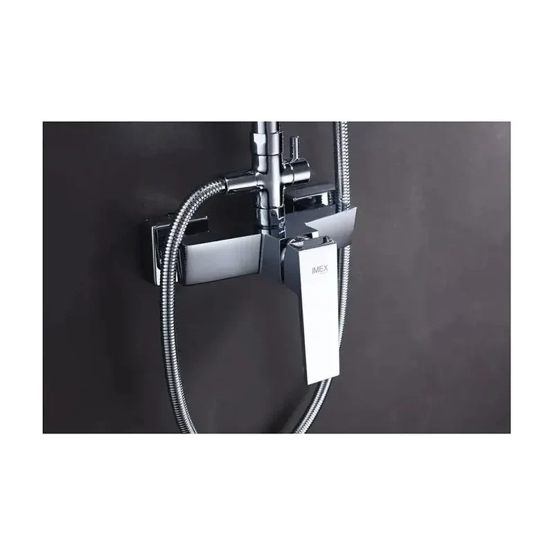 Columna de diseño moderno para ducha con una barra extensible de acabado cromado Art de Imex