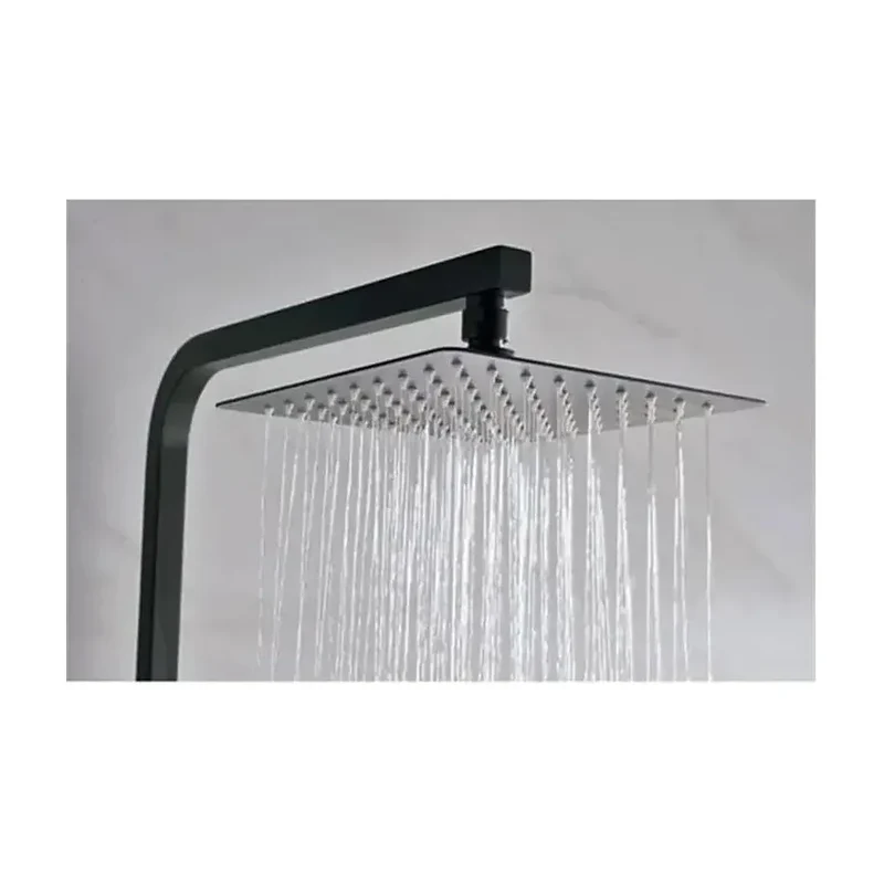 Columna termostática de ducha para pared con un diseño moderno de acabado negro mate Vigo de Imex