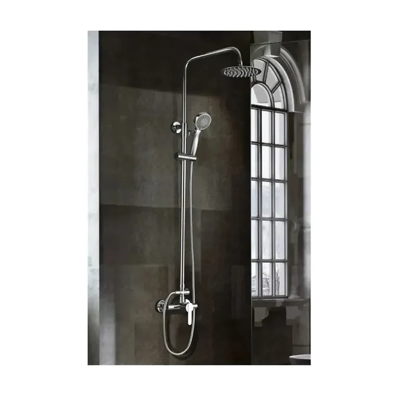 Columna de ducha extensible 95-137 cm de acero inoxidable con rociador redondo Roma de Imex