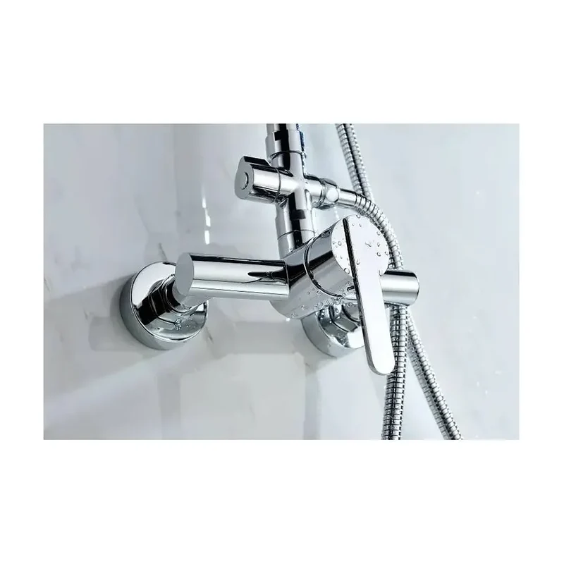 Columna de ducha extensible 95-137 cm de acero inoxidable con rociador redondo Roma de Imex
