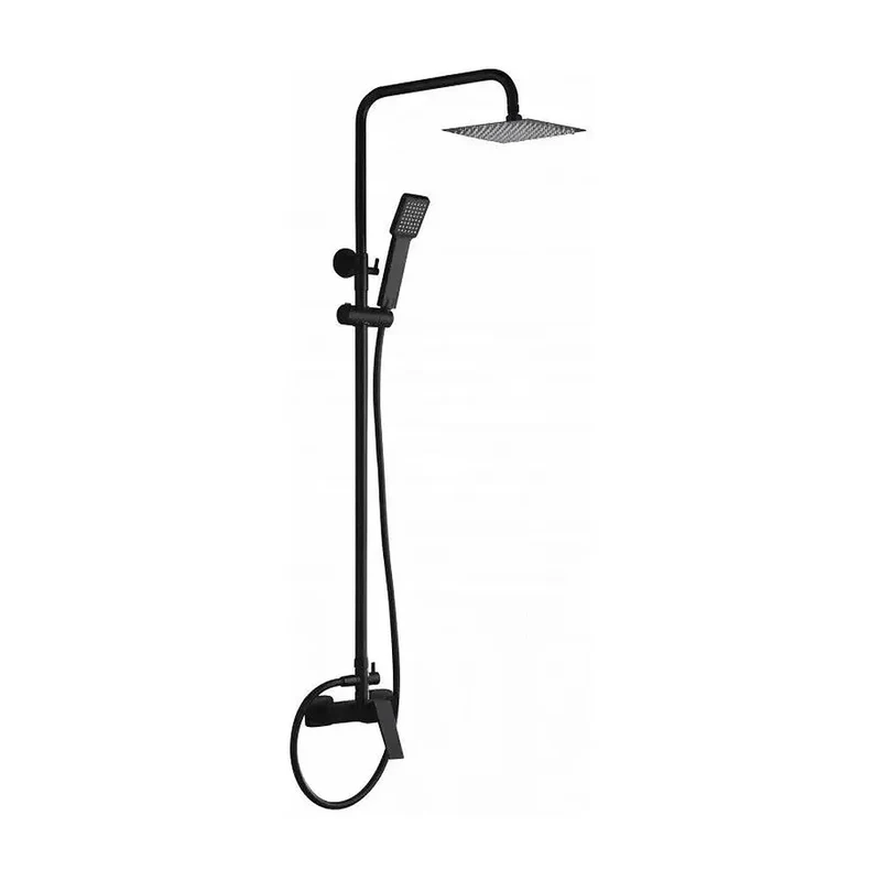 Columna de ducha con un diseño extensible y moderno de acabado negro mate Art de Imex