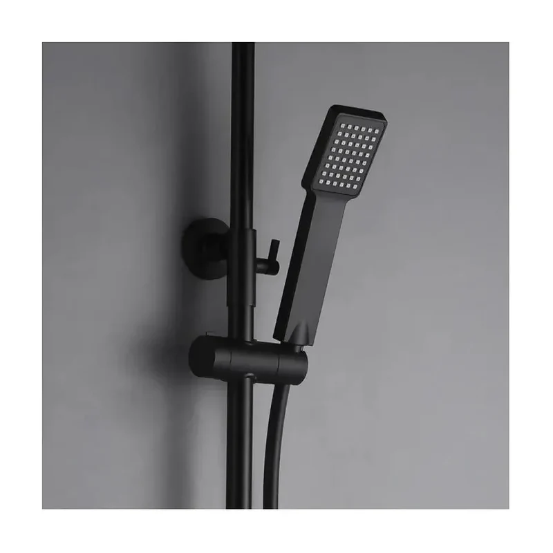 Columna de ducha con un diseño extensible y moderno de acabado negro mate Art de Imex