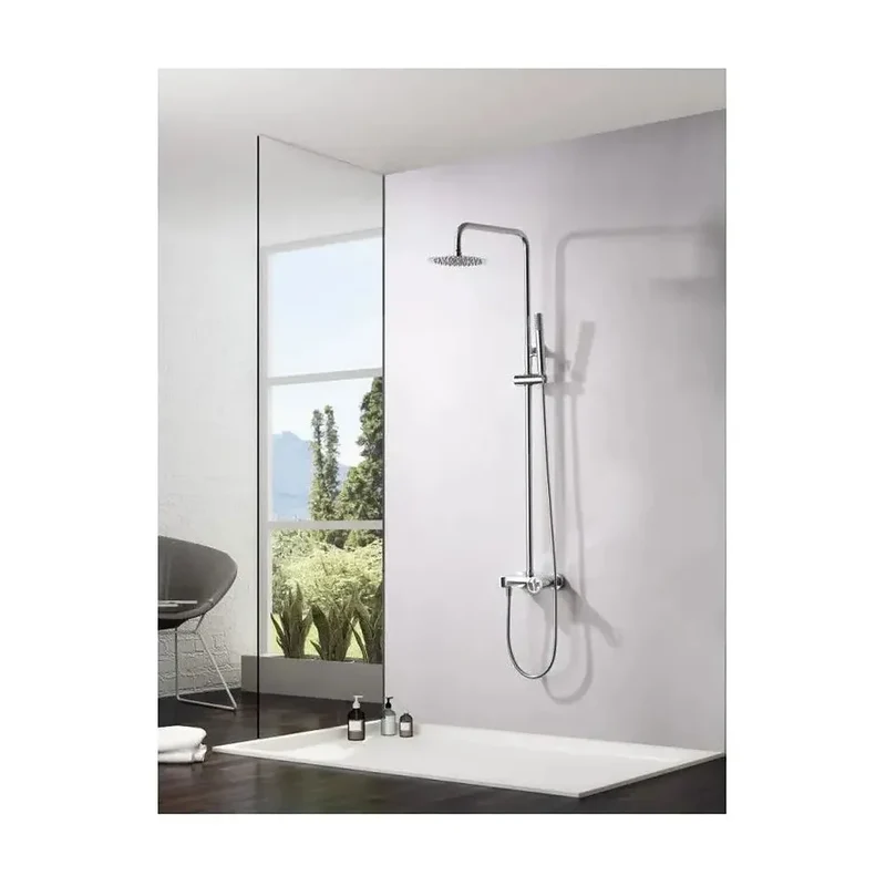Barra de ducha monomando extensible acero inoxidable con acabado cromado Olimpo de Imex