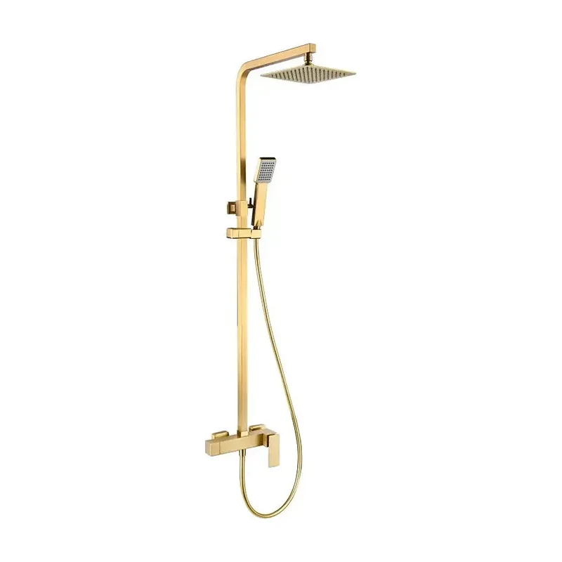 Barra de ducha monomando extensible acero inoxidable acabado oro cepillado Pisa de Imex