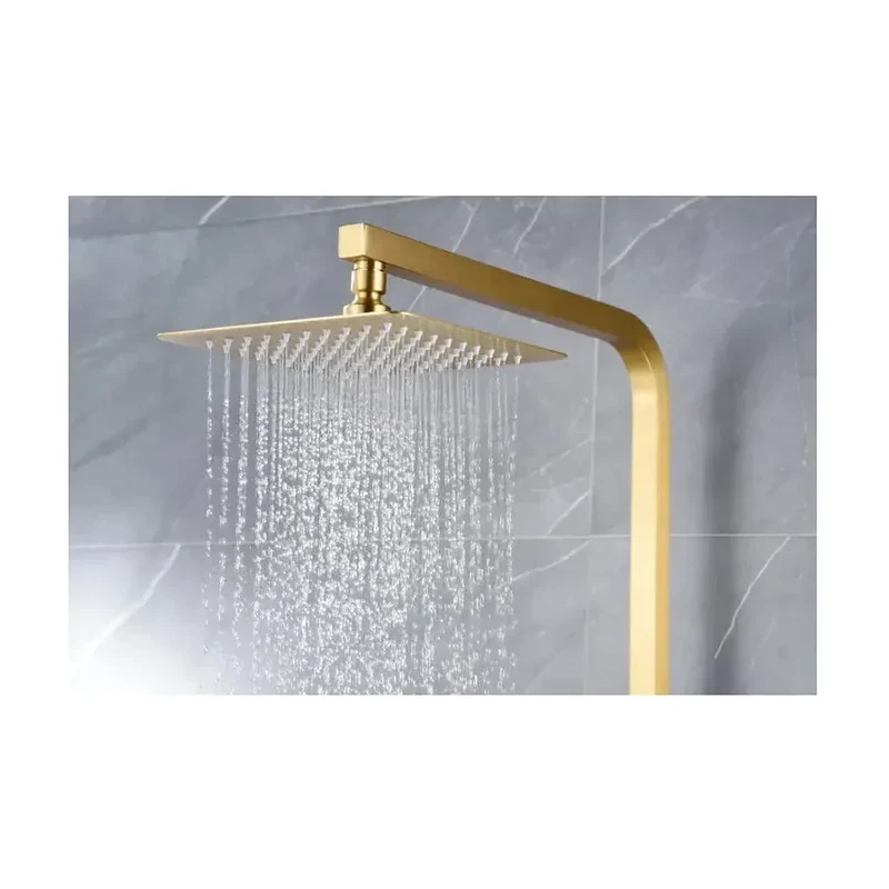 Barra de ducha monomando extensible acero inoxidable acabado oro cepillado Pisa de Imex