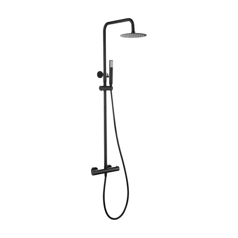 Barra de ducha termostática hecha de acero inoxidable con acabado negro mate Genova de Imex