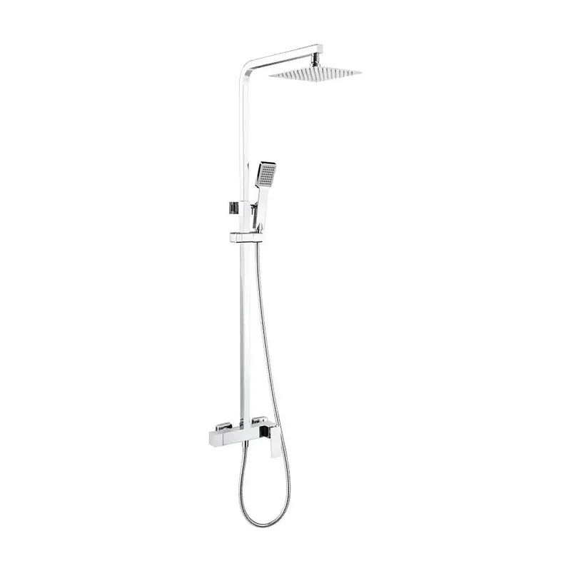 Barra de ducha monomando extensible en acero inoxidable con acabado cromado Pisa de Imex