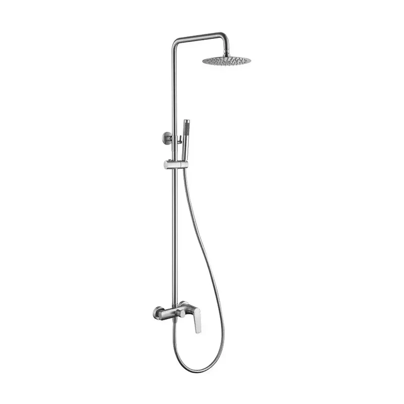 Barra de ducha monomando fabricada en acero inoxidable con acabado satinado Delos de Imex