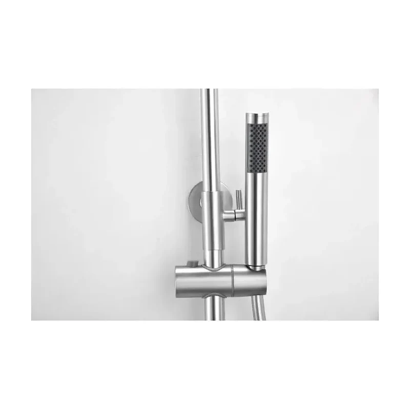 Barra de ducha monomando fabricada en acero inoxidable con acabado satinado Delos de Imex