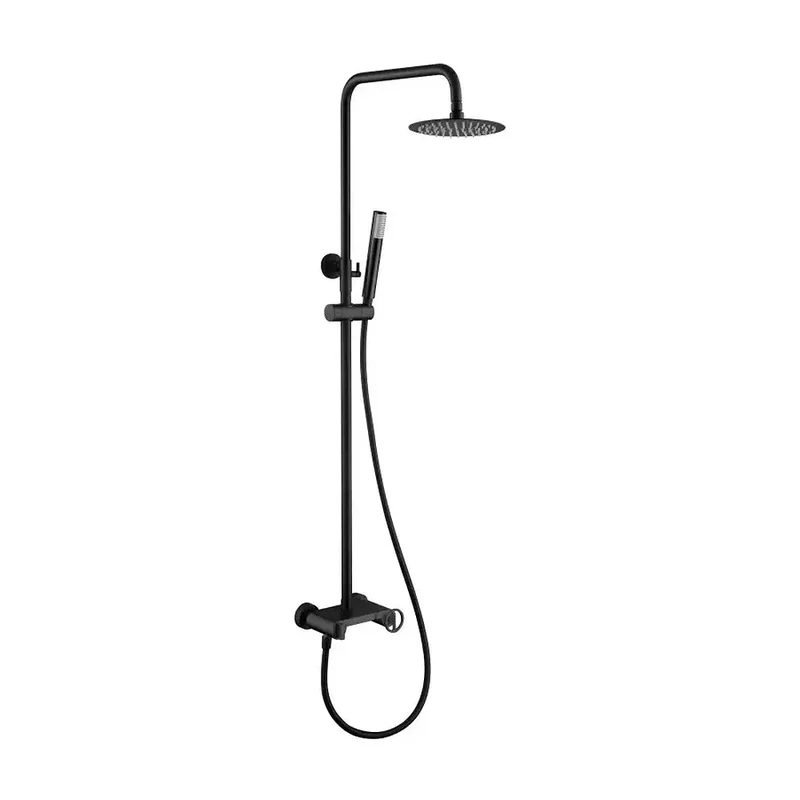 Barra de Ducha Monomando Olimpo de Imex: Acero Inoxidable S304, Acabado Negro Mate y Cartucho Cerámico de 35 mm para una Ducha de Alto Rendimiento