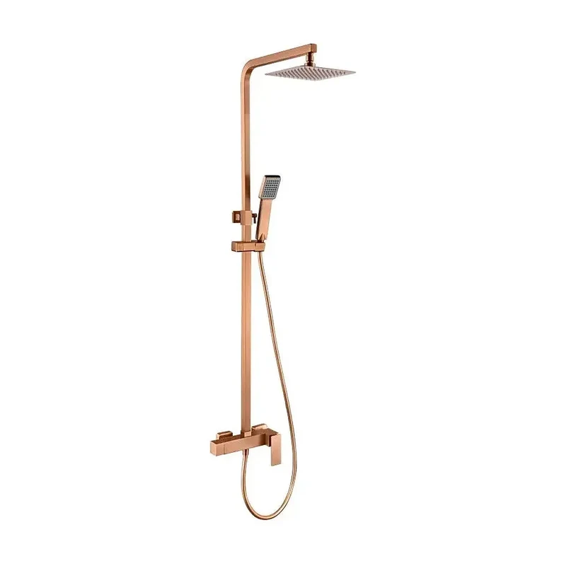 Barra de ducha monomando extensible acero inoxidable acabado oro rosa cepillado Pisa de Imex