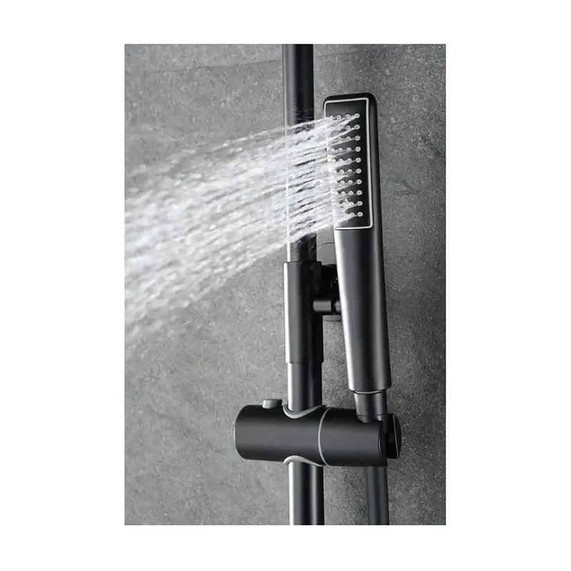 Barra de ducha Imex Delos | Monomando extensible | Negro mate