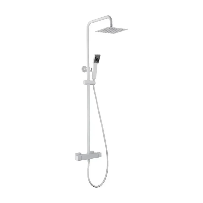 Barra de ducha termostática hecha de acero inoxidable con acabado blanco mate Art de Imex