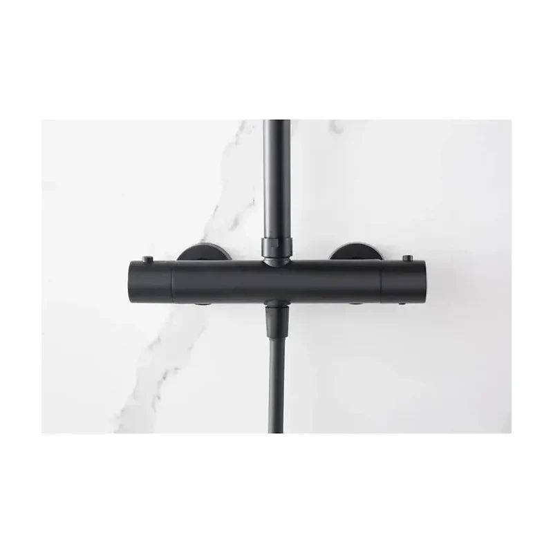 Barra de ducha termostática hecha de acero inoxidable con acabado negro mate Napoles de Imex