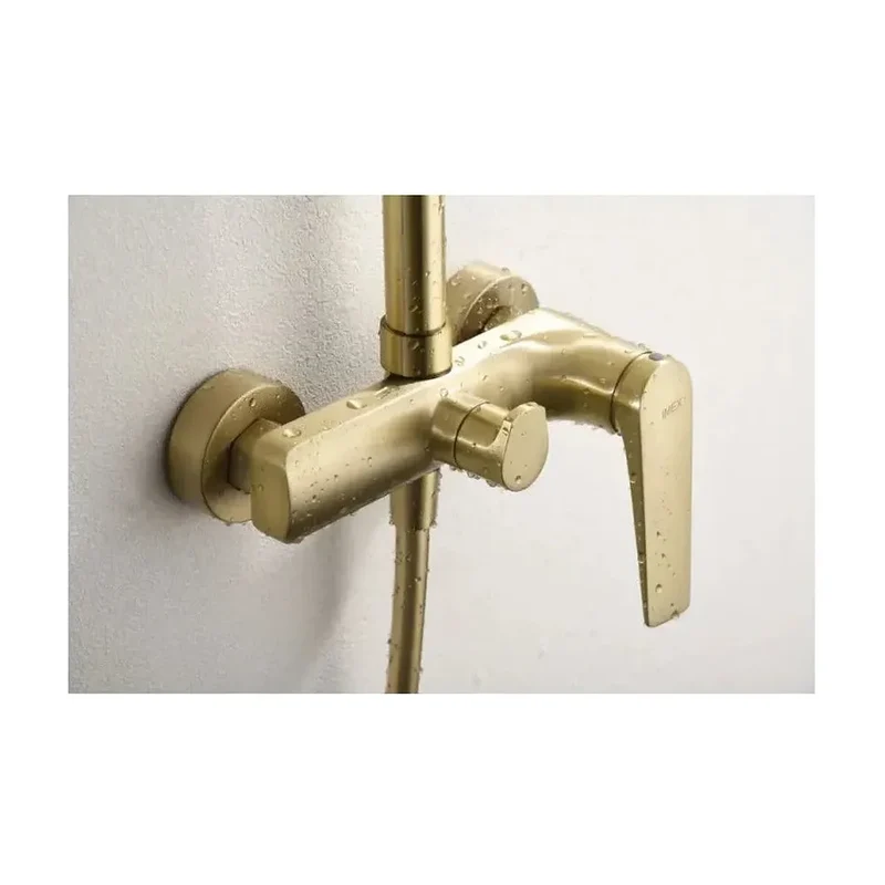 Barra de ducha Imex Delos | Monomando extensible | Oro cepillado