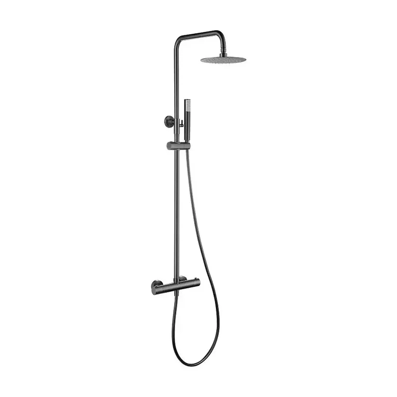 Barra de ducha termostática hecha de acero inoxidable con acabado negro metalizado Genova de Imex