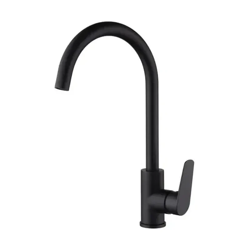 Grifería de cocina monomando redondeada de latón con acabado negro mate Belgica de Imex