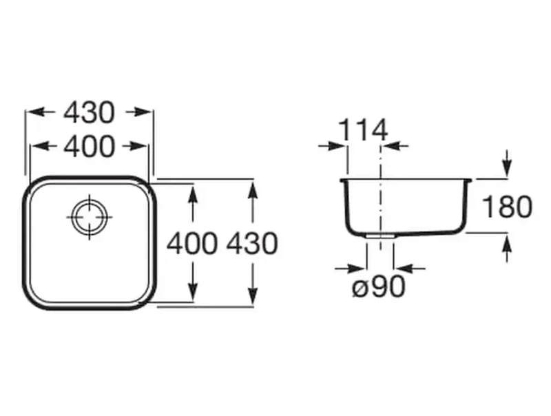 Roca Lisboa A870M10400 – Fregadero, 43 cm