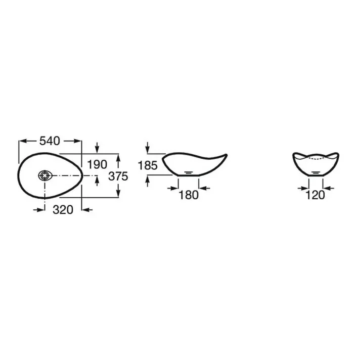 Roca Ohtake A327A13000 – Lavabo Sobre Encimera, Blanco