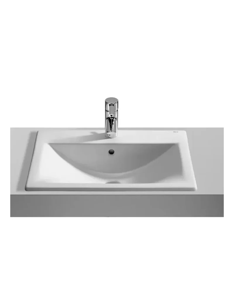 Roca Diverta A327116000 – Lavabo Sobre Encimera, Blanco, 55 cm