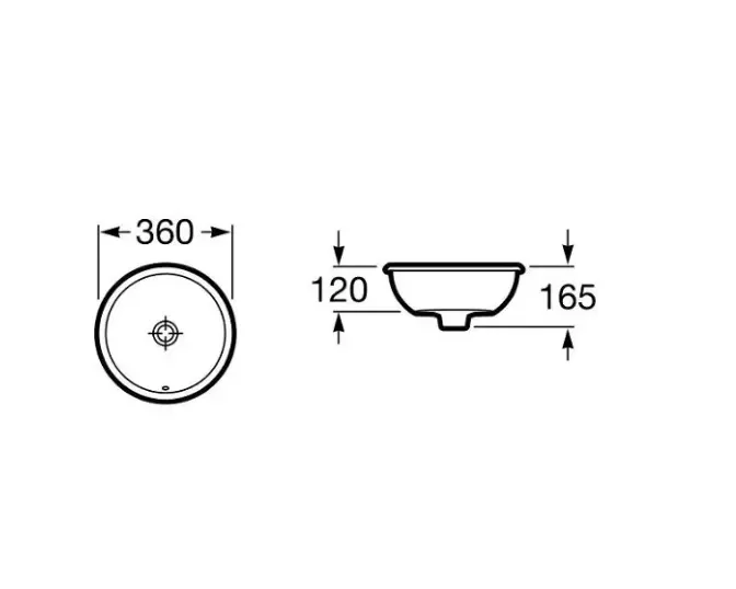 Roca Foro A327880000 – Lavabo Sobre Encimera, Blanco, 36 cm
