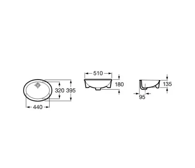 Roca Neo Selene A322307000 – Lavabo Bajo Encimera, Blanco, 51 cm