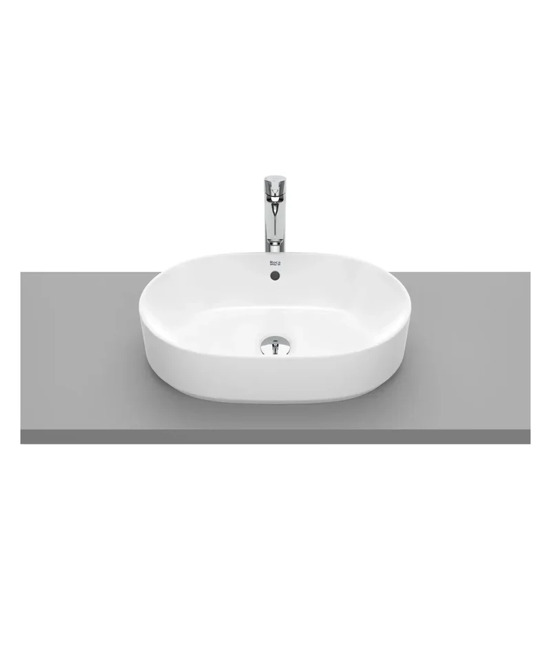 Roca Round A3270Y1000 – Lavabo Sobre Encimera, Blanco, 55 cm