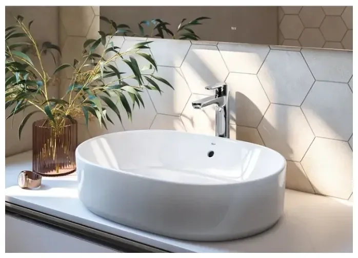 Roca Round A3270Y1000 – Lavabo Sobre Encimera, Blanco, 55 cm