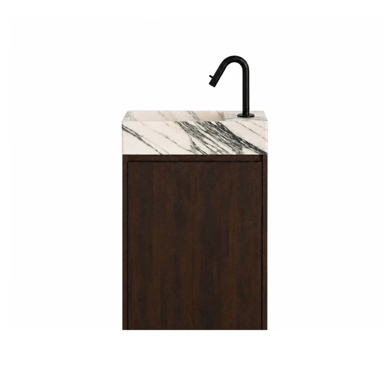 Lavabo Krabi con mueble - Smoke - Mármol azul/blanco
