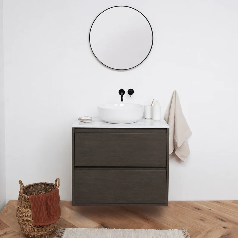 Mueble de lavabo - ANN - Smoke - 80 cm
