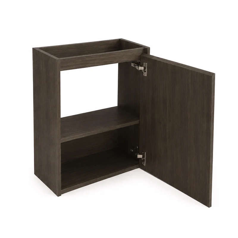 Mueble auxiliar de baño de Krabi – madera de chapa de humo | Armario de almacenamiento para toallas
