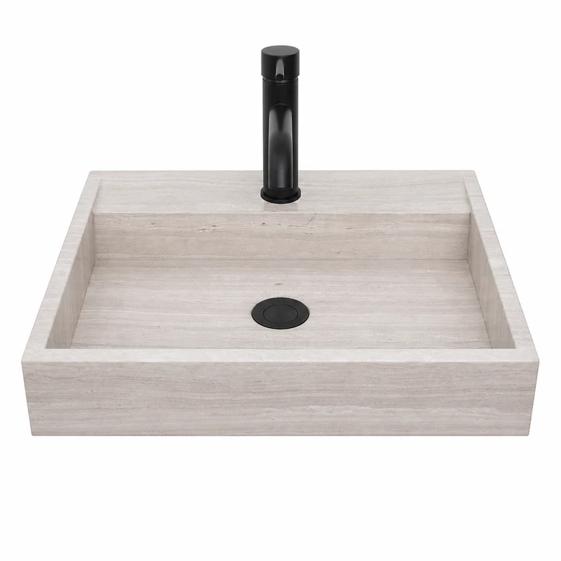 Lavabo de baño - Mármol beige - George con orificio para grifo