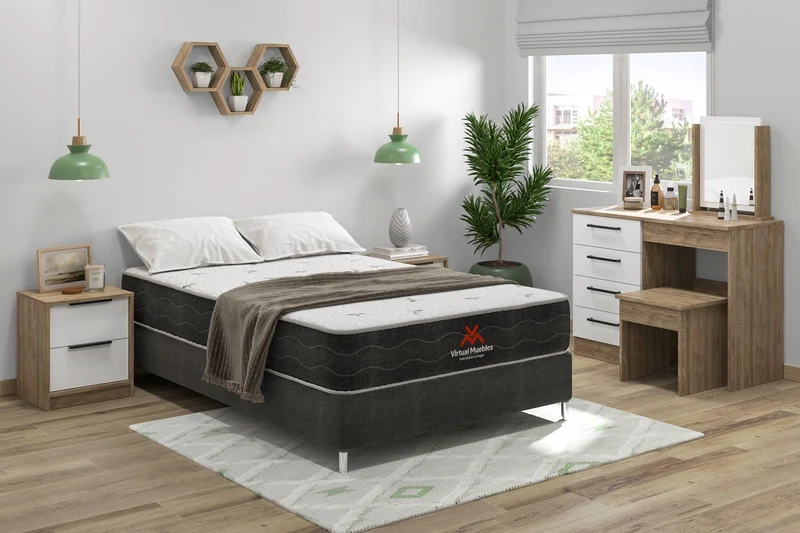 Combo Tobit de Cama y Colchón Semidoble para Habitación