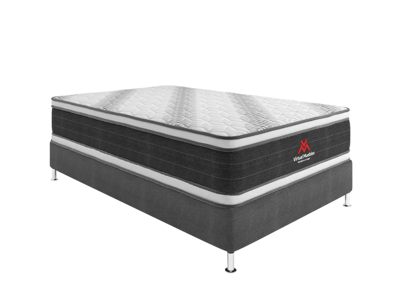 Combo para Habitación Marduk, Incluye Base Cama Semidoble, Colchón y Protector
