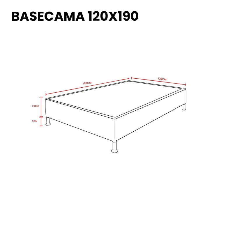 Combo para Habitación Marduk, Incluye Base Cama Semidoble, Colchón y Protector