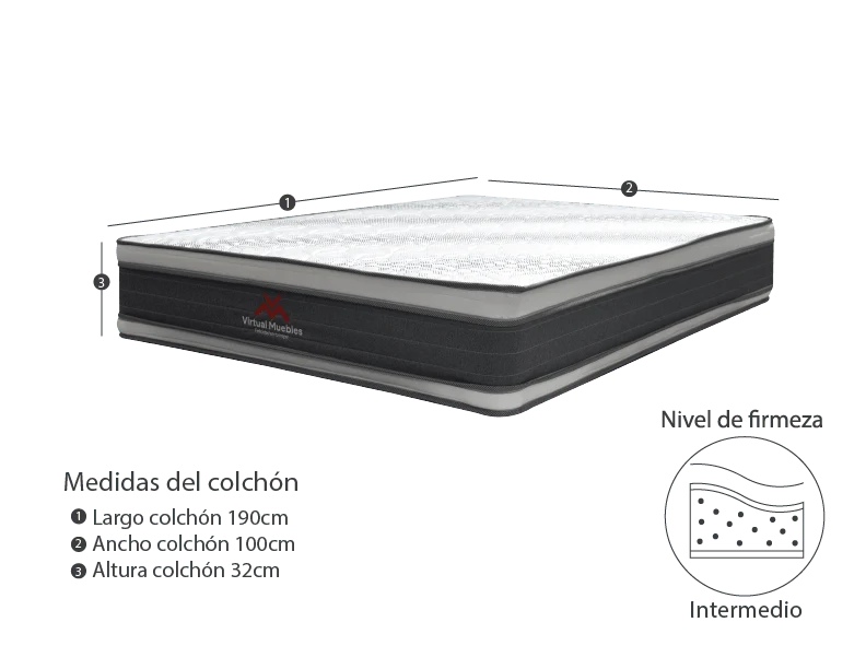 Combo para Habitación Chang, Incluye Colchón y Almohada