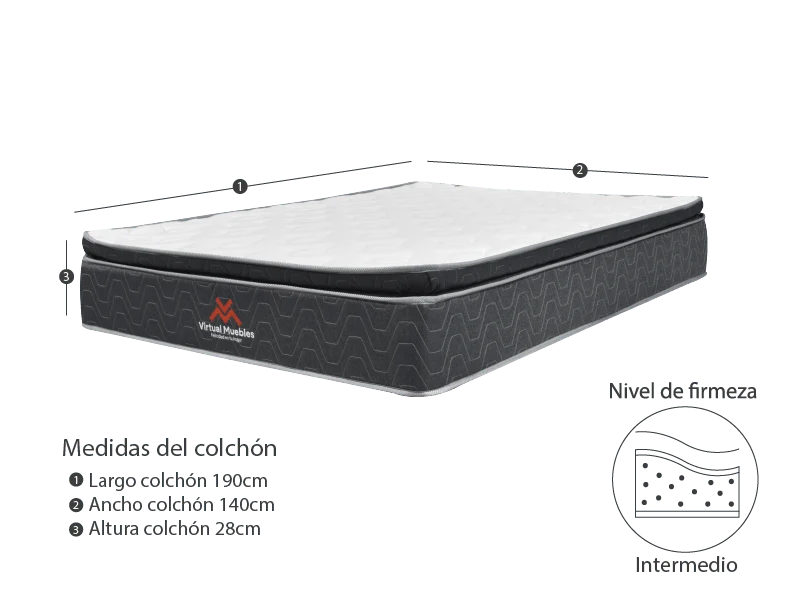 Combo para Habitación Fenix, Incluye Cama Doble y Colchón