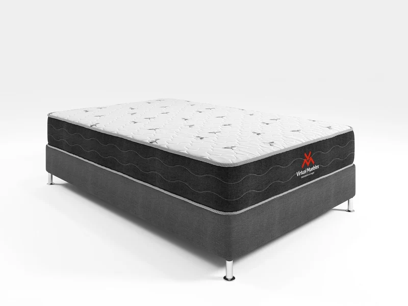 Combo Omega de Cama y Colchón Semidoble para Habitación con Protector