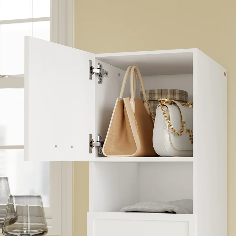 SoBuy BZR232-W Armario Multiusos de Baño Blanco Mueble Lavadero Alto y Estrecho 60x40x186.4 cm