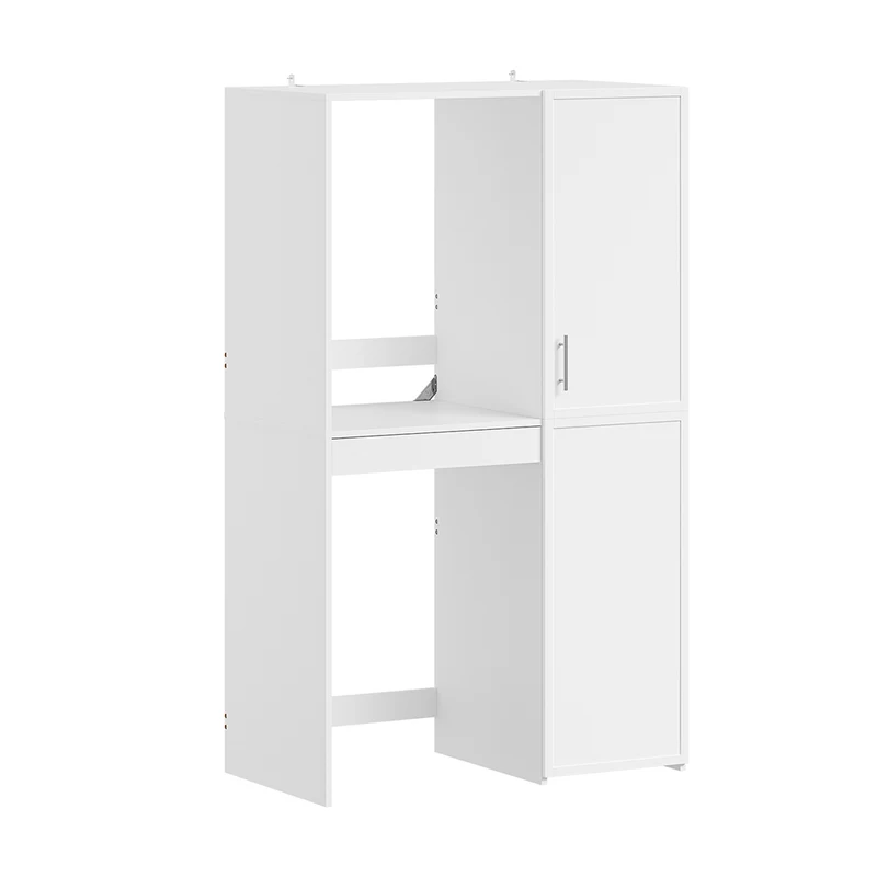 SoBuy BZR231-W Mueble torre para lavadora y secadora apilables Blanco 110x66x186 cm