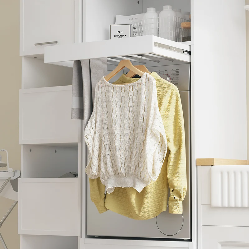 SoBuy BZR230-W Mueble para lavadora y secadora con puertas Blanco 66x60.5x186 cm