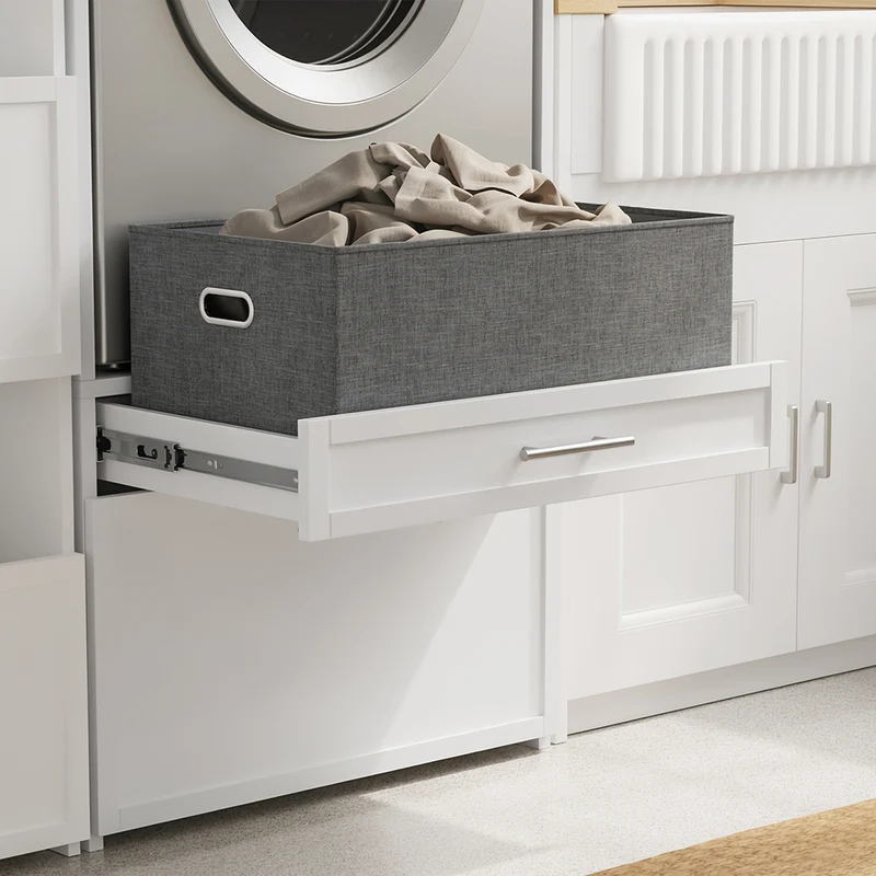 SoBuy BZR230-W Mueble para lavadora y secadora con puertas Blanco 66x60.5x186 cm