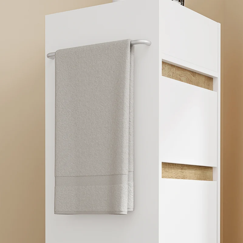 SoBuy BZR225-WN Mueble Auxiliar Estrecho con Ruedas Armario de Baño con Cajón y Puerta Blanco