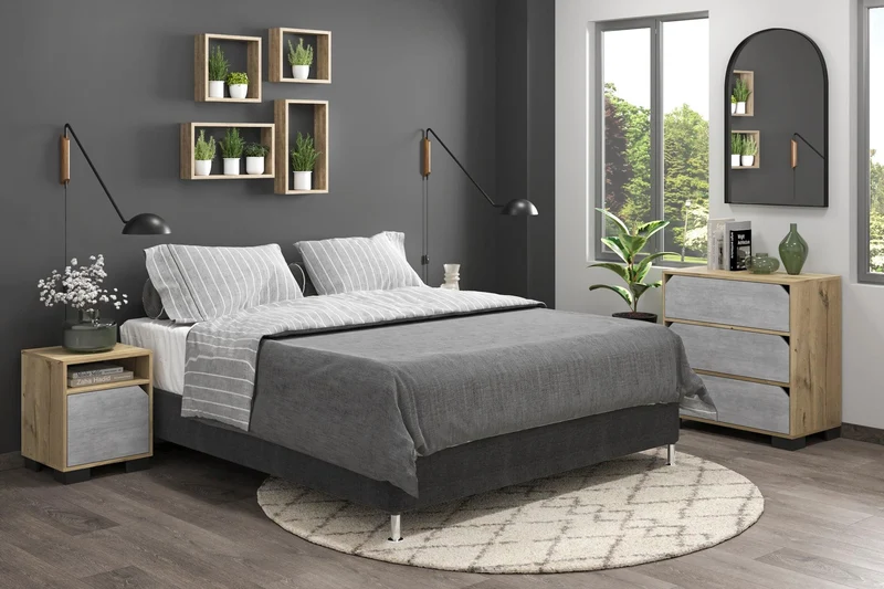 Combo Atlantis de Cama y Colchón Queen para Habitación
