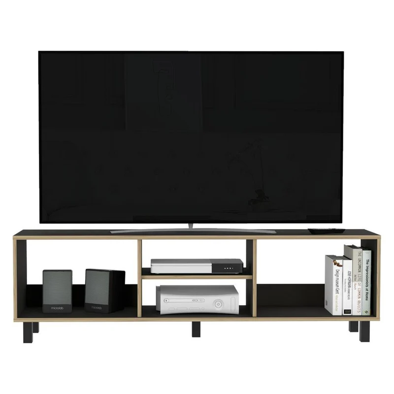 Mueble Multiusos Túnez, Wengue y Café Claro para Televisor hasta 70 Pulgadas