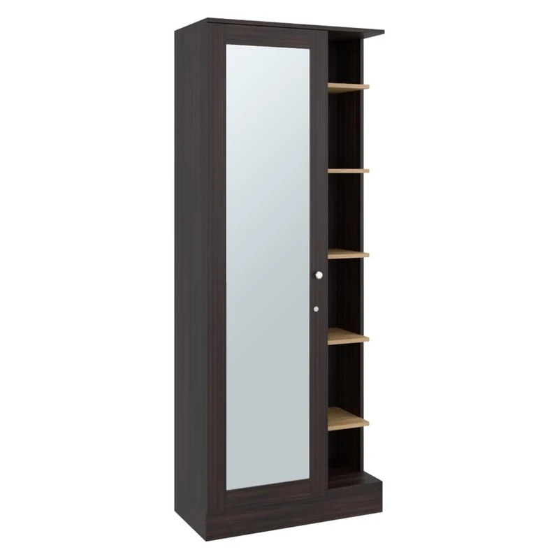 Mueble Multiusos, Caoba y Fresno Europeo, con Siete Entrepaños y Gran Capacidad de Almacenamiento