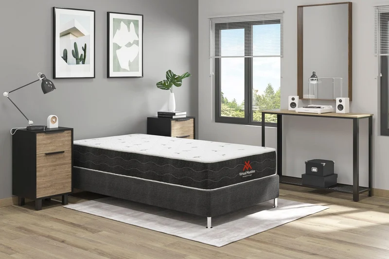 Combo Bentor de Cama y Colchón Sencillo para Habitación