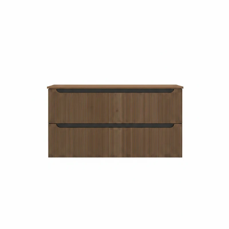 Mueble Auxiliar Baño Suspendido Kimono 2 Cajones Acabado Roble - Fabricación Española | Maderó Atelier