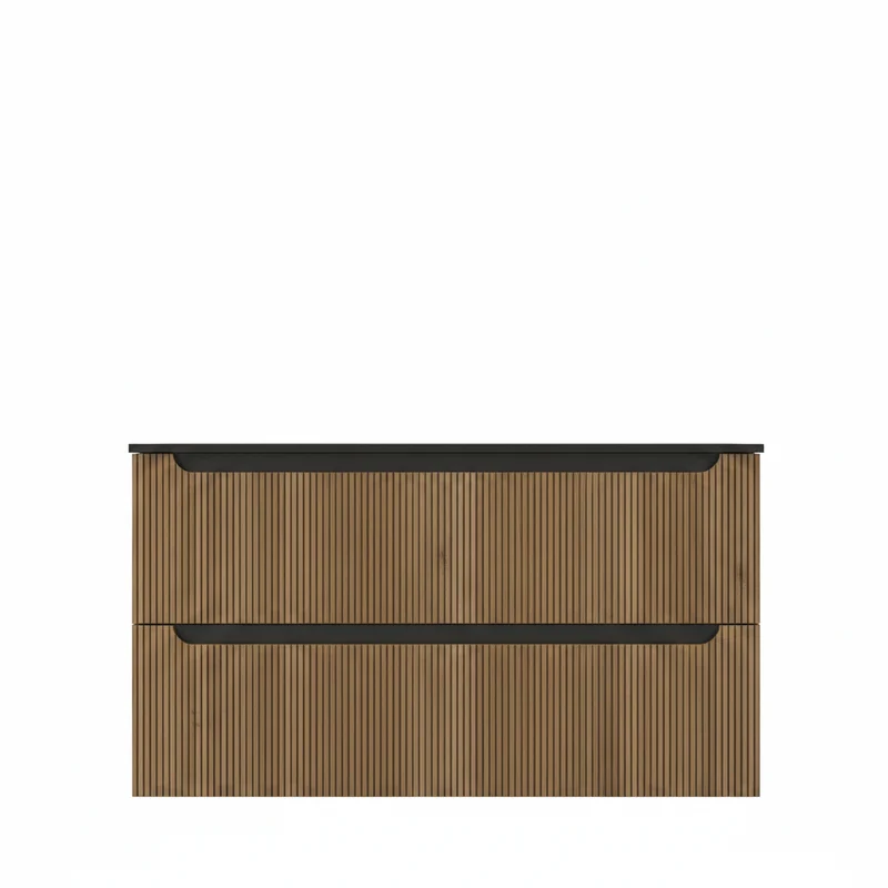 Mueble Auxiliar Baño Suspendido Kimono 2 Cajones Acabado Roble - Fabricación Española | Maderó Atelier