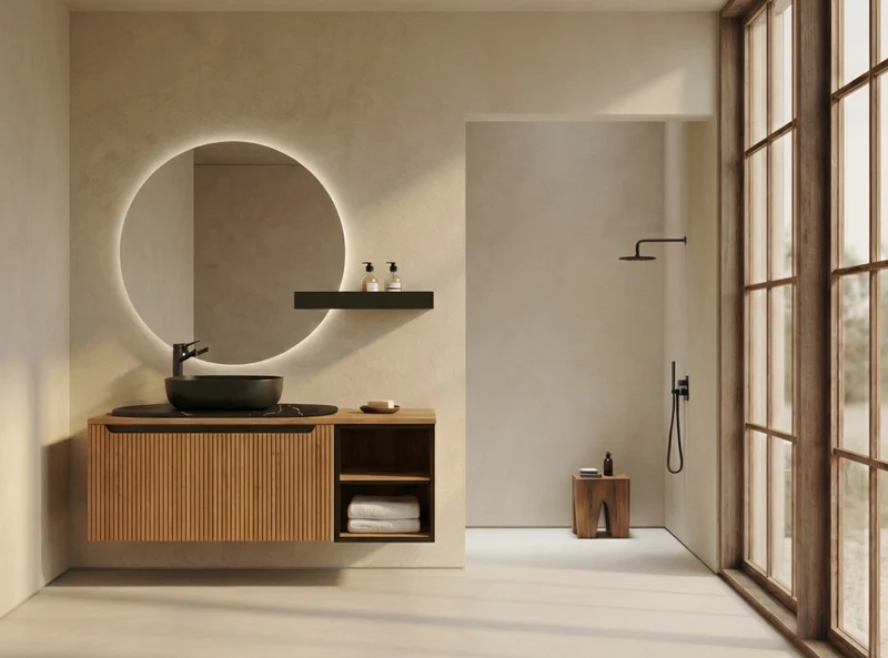 Mueble Portalavabo Suspendido Kimono 1 Cajón Acabado Roble - Fabricación Española | Maderó Atelier